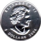 5 Dollars - Elizabeth II (1 oz. Winter Maple Leaf; coloured)