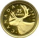 25 Cents - Elizabeth II (Caribou; Gold)