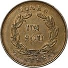 1 Sou (Belleville - 16 cherry leaves / 7 shamrocks)