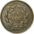 1 Sou (Belleville - 16 cherry leaves / 3 shamrocks)