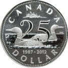 1 Dollar - Elizabeth II (4th portrait; 25th Anniversary of the Loonie - Fine Silver)