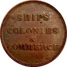 ½ Penny (ships colonies & commerce - club knob ampersand)