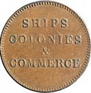 ½ Penny (Ships, Colonies & Commerce - Cut knob ampersand)