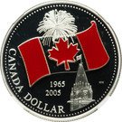 1 Dollar  - Elizabeth II (Canadian flag; coloured red)