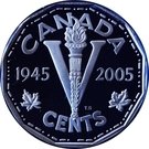 5 Cents - Elizabeth II (George VI Portrait; VE-Day)
