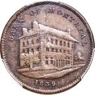 ½ Penny Token (Side View - Bank of Montreal)