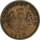 ½ Penny Token - George IV (counterfeit)