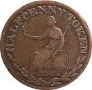½ Penny - (Field Marshal Wellington - Large legend letters)
