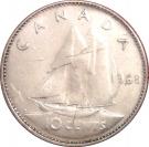 10 cents - Elizabeth II (2nd portrait, Silver (.500), Philadelphia mint)