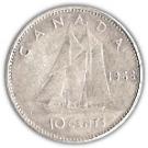 10 Cents - Elizabeth II (2nd portrait, Silver (.500), Ottawa)