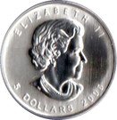 5 Dollars - Elizabeth II (1 oz. Silver Maple; coloured)
