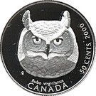 50 Cents - Elizabeth II (Great Horned Owl)