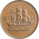 ½ Penny (Ships, Colonies & Commerce - Cut knob ampersand)