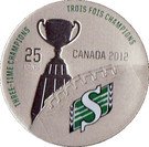 25 Cents - Elizabeth II (Grey Cup History; Saskatchewan Roughriders)