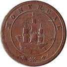 ½ Penny - Montreal (bust & ship token)