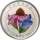 25 Cents - Elizabeth II (Purple Coneflower & Eastern Tailed Blue)