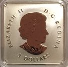 3 Dollars - Elizabeth II (Maple Leaf Quartet - upper right)