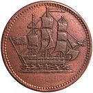 ½ Penny ( Ships colonies & commerce - Bar ampersand)
