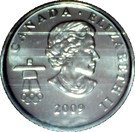 25 Cents - Elizabeth II (Cross-country skiing; coloured)