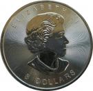8 Dollars - Elizabeth II (Maple Leaves; 1.5 oz. silver bullion coinage)
