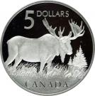 5 Dollars - Elizabeth II (Moose; coin and stamp set)