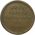 ½ Penny (Pure copper preferable to paper)