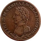 ½ Penny - (Field Marshal Wellington - Large legend letters)