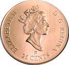25 Cents - Elizabeth II Canada Day (Colorized)