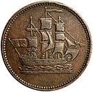 ½ Penny (Ships, colonies & commerce - round knob ampersand)