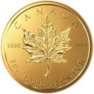 50 Cents - Elizabeth II (1 g. gold bullion coinage; maple leaf)
