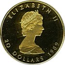 20 Dollars - Elizabeth II (2nd Portrait; ½ oz. Gold Bullion Coinage)