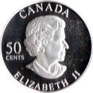 50 Cents - Elizabeth II (Silvery Blue Butterfly)