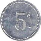 5 Centimes (Bougie Chamber of Commerce; Straight "5" & Small "C")