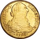 8 Escudos - Carlos III (bust of Carlos III, regular type)