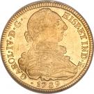 8 Escudos - Carlos IV (portrait of Carlos III)