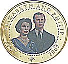 1 Dollar - Elizabeth II (Queen Elizabeth in blue dress & Prince Philip in suit)
