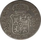 2 Reales (Countermark on Spanish - Madrid 2 Reales, KM#474.3)