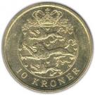 10 Kroner - Margrethe II (4th portrait, 2nd arms)