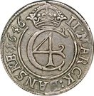 2 Mark Dansk - Christian IV (Hebræermønt)