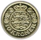 10 Kroner - Margrethe II (4th portrait, 1st arms)