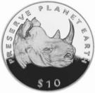 10 Dollars (Black Rhinoceros)