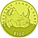 100 Dollars (Black Rhinoceros)