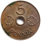 5 Penniä (with center hole)