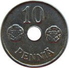 10 Penniä (with center hole)
