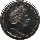 1 Crown - Elizabeth II (Crowned Queen seated with scepter)