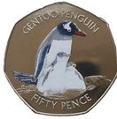50 Pence - Elizabeth II (Gentoo Penguin-coloured)