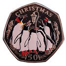 50 Pence - Elizabeth II (Penguin Carol-singers-coloured)