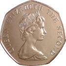 50 Pence - Elizabeth II (2nd portrait; small type)
