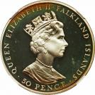 50 Pence - Elizabeth II (USS Winston Churchill; Silver proof issue)
