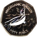 50 Pence - Elizabeth II (Magellanic Penguin-coloured)